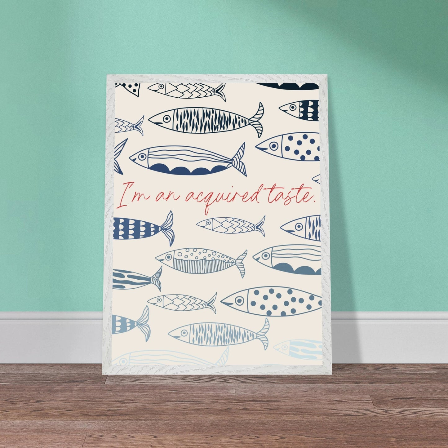 Acquired Taste Coastal Chic Sardines Wall Art - Out of Office Outfitters - Print Material