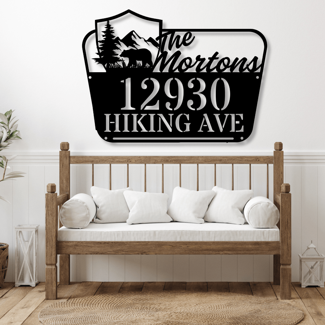 National Park Themed Metal Address Sign - Out of Office Outfitters - Die - Cut Sign
