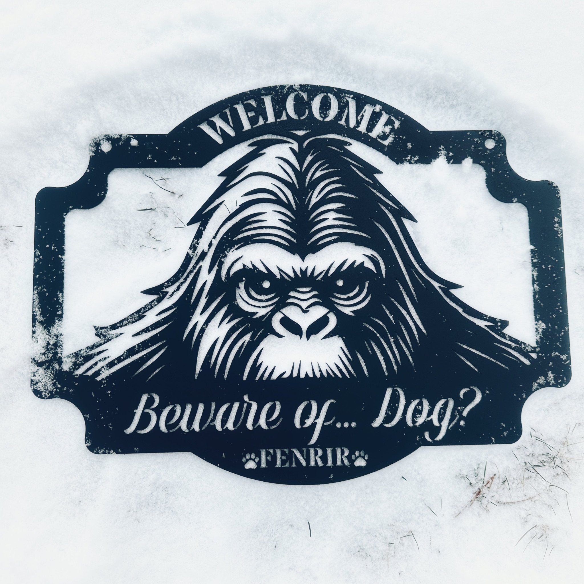Peeking Sasquatch Welcome Sign - Out of Office Outfitters - Die - Cut Sign