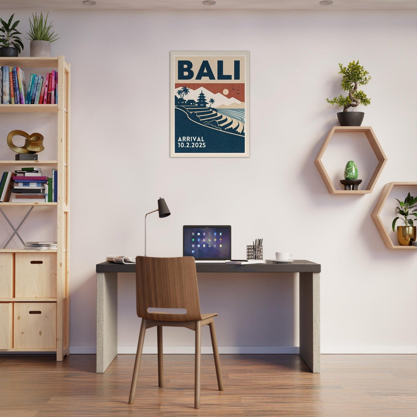 Personalized Bali Vintage Travel Poster Canvas – Unframed - Out of Office Outfitters - Print Material