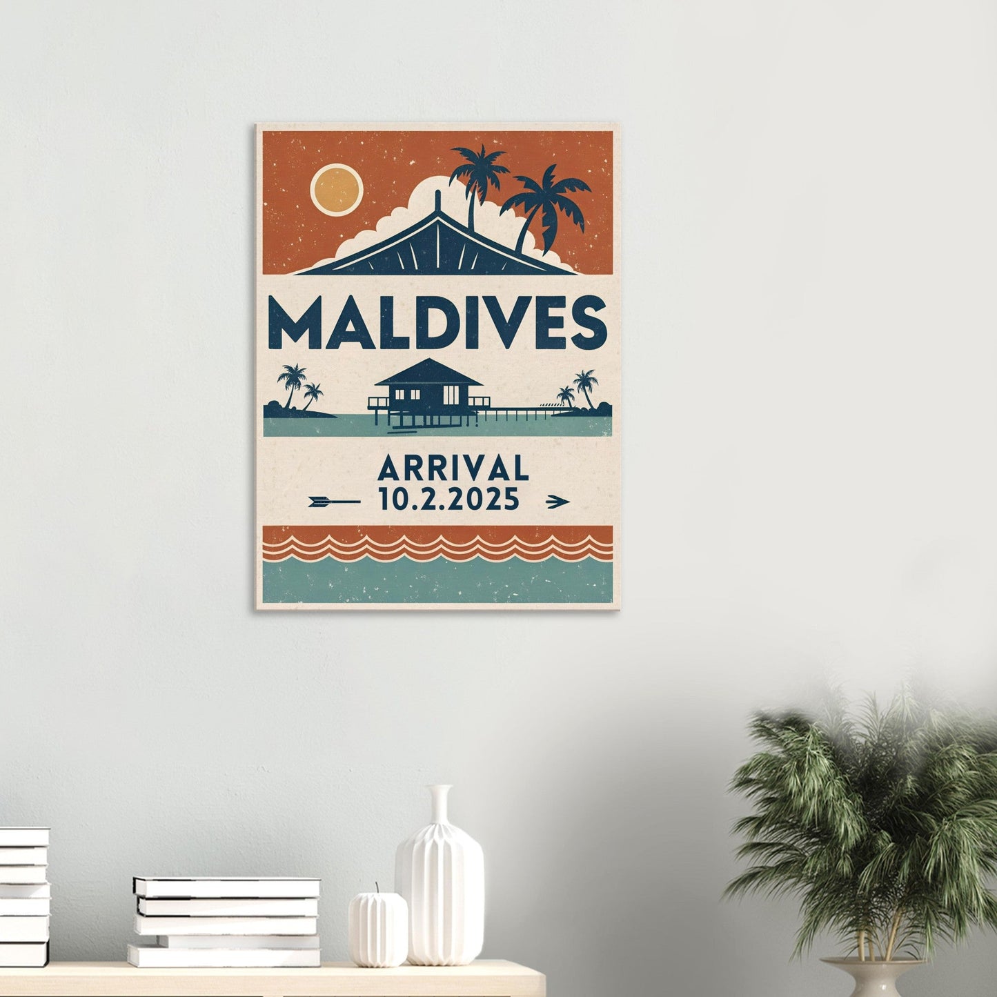Personalized Maldives Vintage Travel Poster Canvas – Unframed - Out of Office Outfitters - Print Material