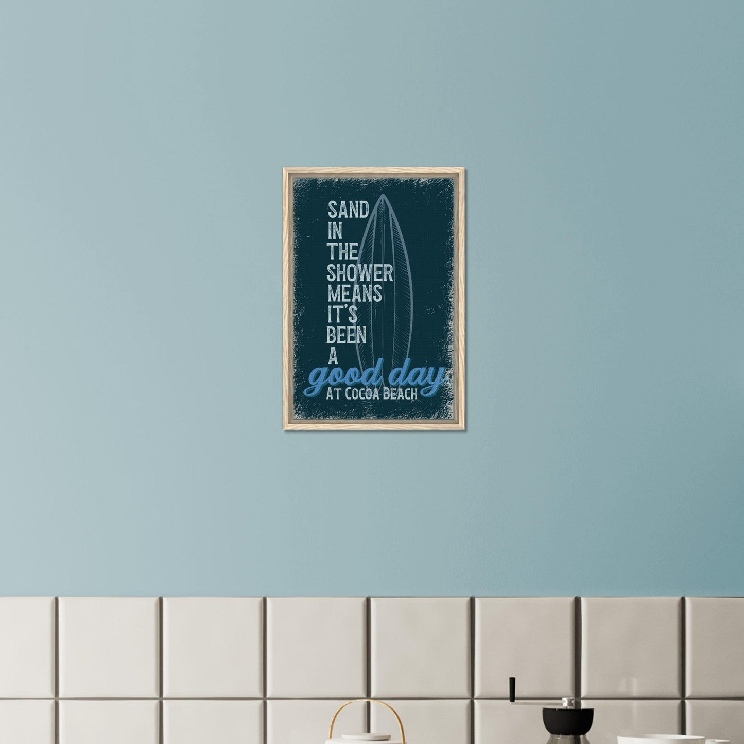 Sand in the Shower Framed Canvas - Out of Office Outfitters - Print Material