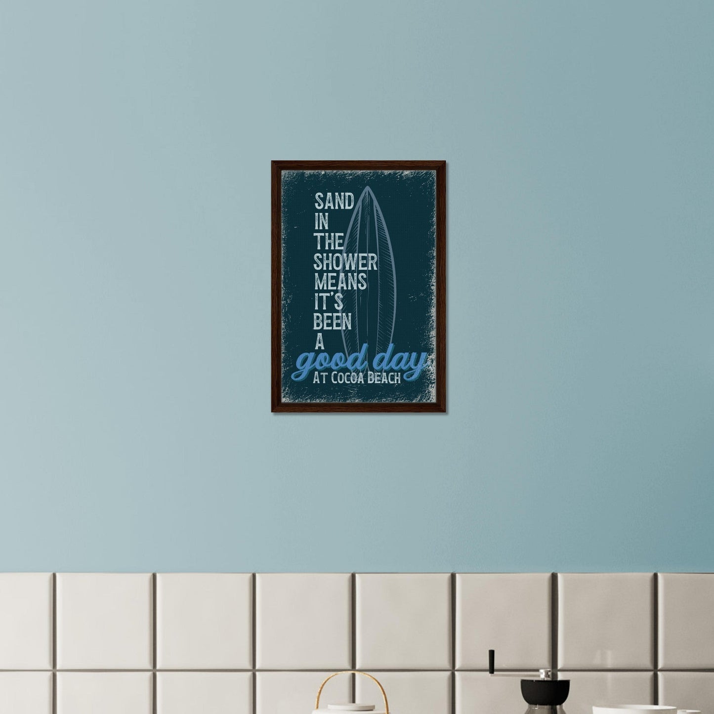 Sand in the Shower Framed Canvas - Out of Office Outfitters - Print Material