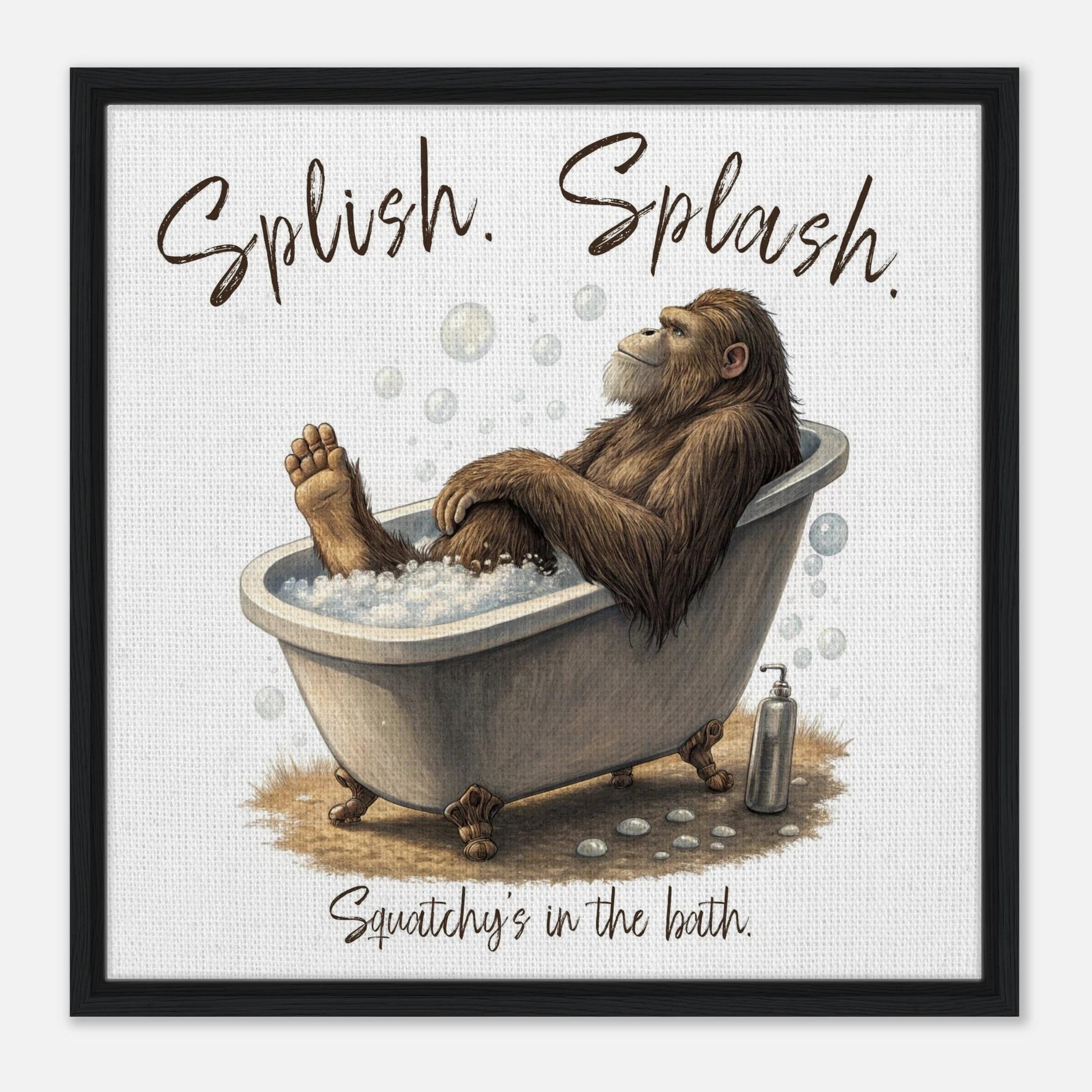 Sasquatch in the Bath Canvas Wall art - Out of Office Outfitters - Print Material