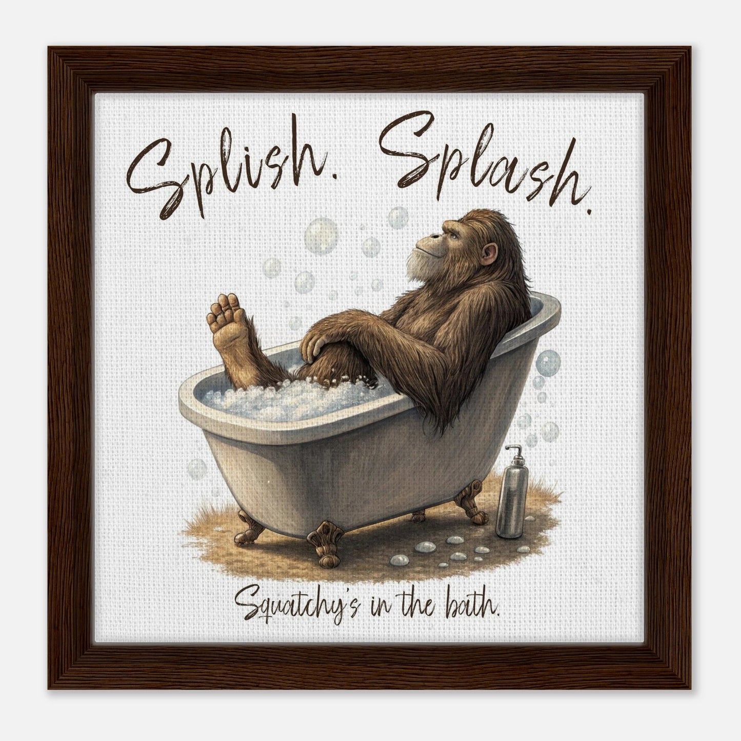 Sasquatch in the Bath Canvas Wall art - Out of Office Outfitters - Print Material