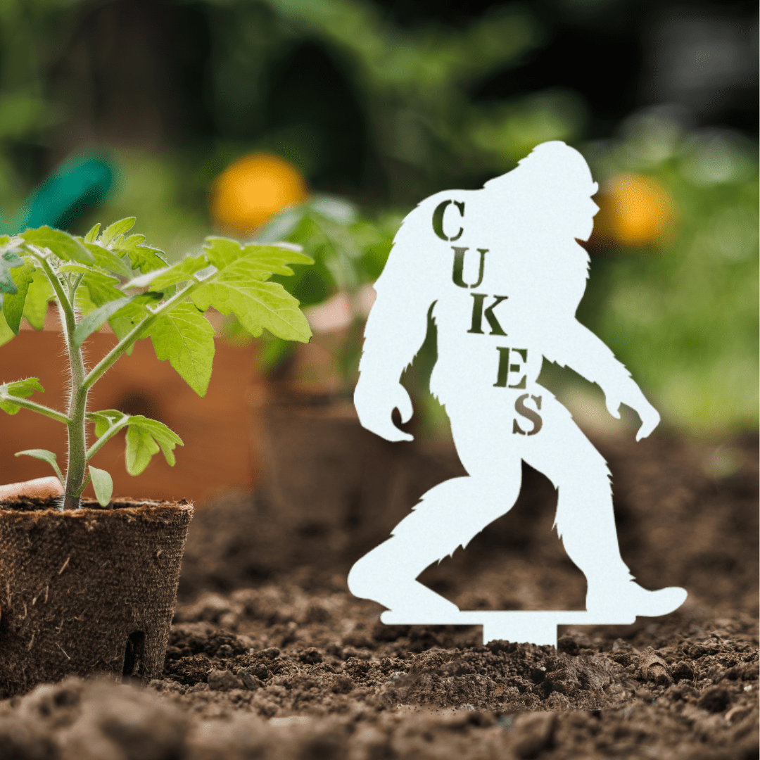 Sasquatch Metal Garden Row Marker with Custom Text - Out of Office Outfitters - Die - Cut Sign