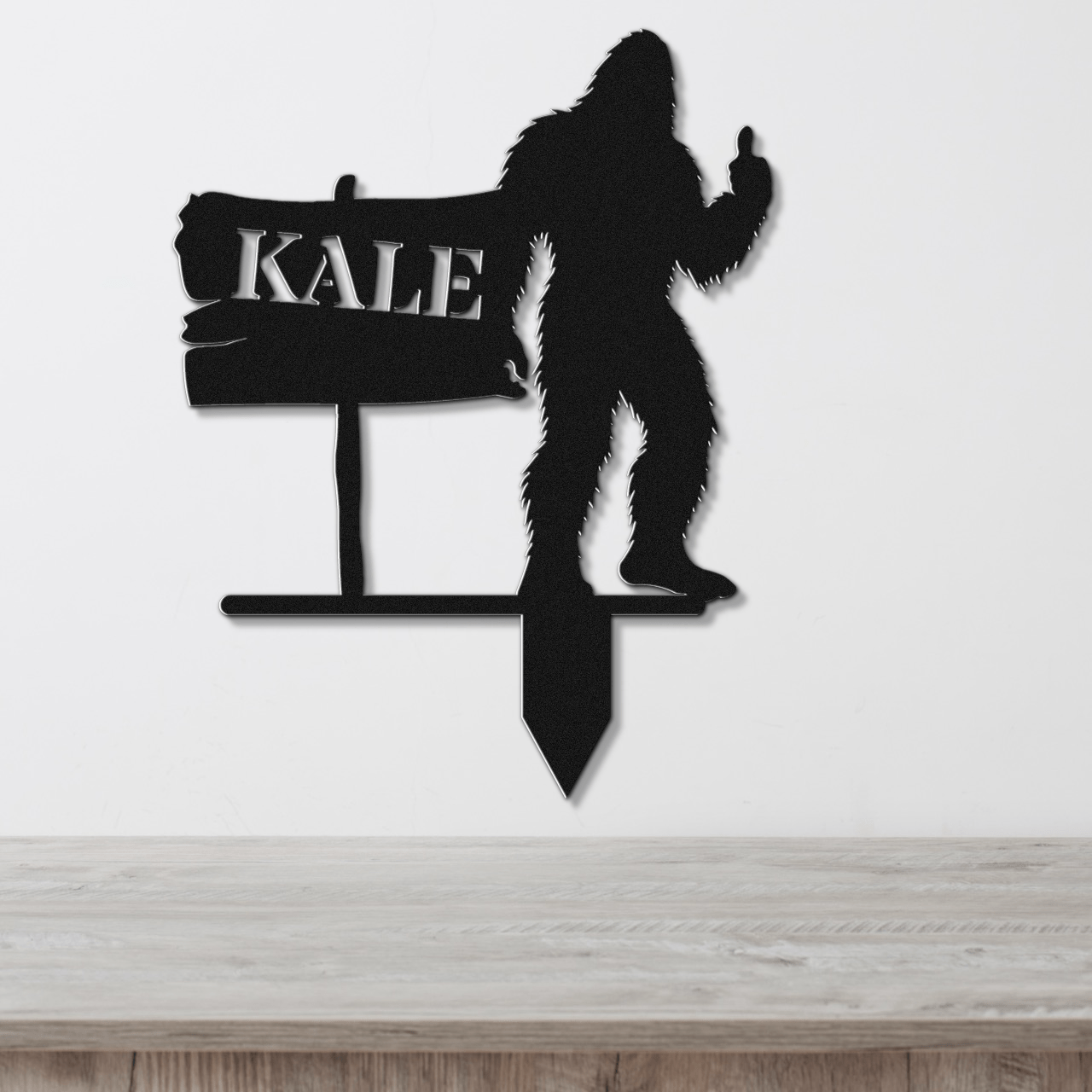 Sasquatch Sign Metal Garden Row Marker with Custom Text - Out of Office Outfitters - Die - Cut Sign