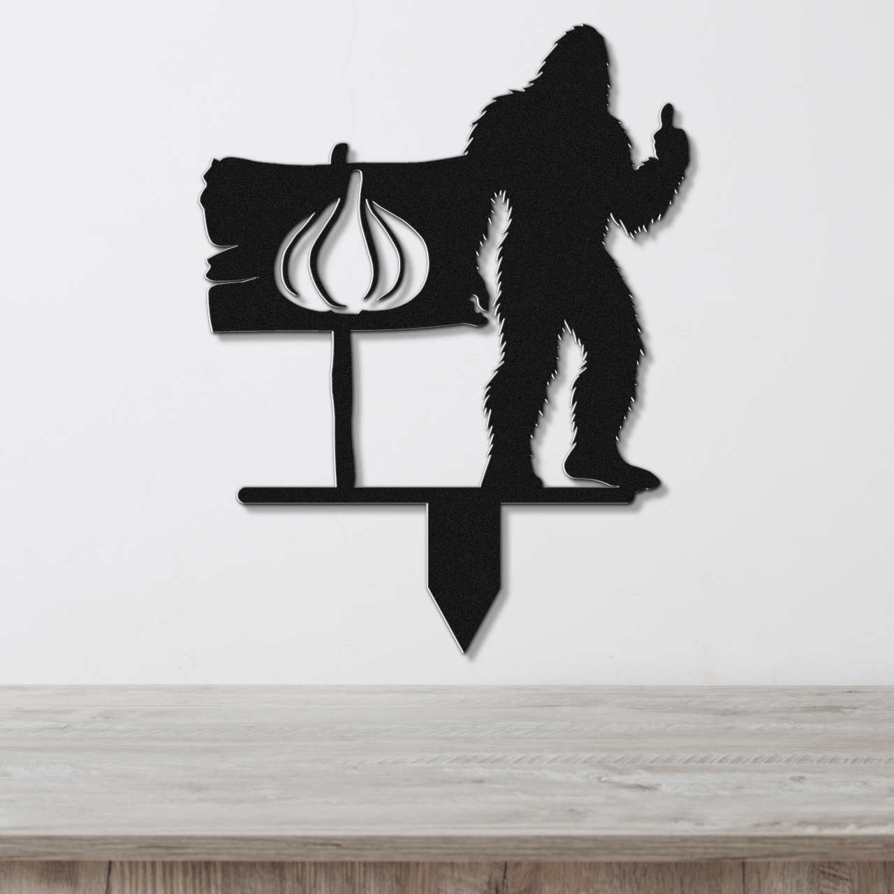 Sasquatch Sign Metal Garden Row Marker With Icon - Out of Office Outfitters - Die - Cut Sign