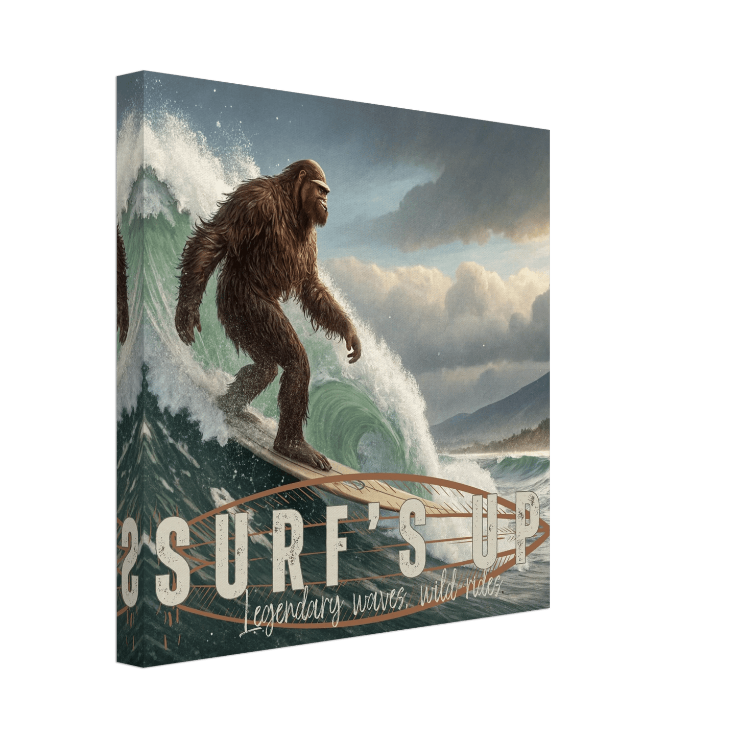 Sasquatch Surf's Up Wall art - Out of Office Outfitters - Print Material