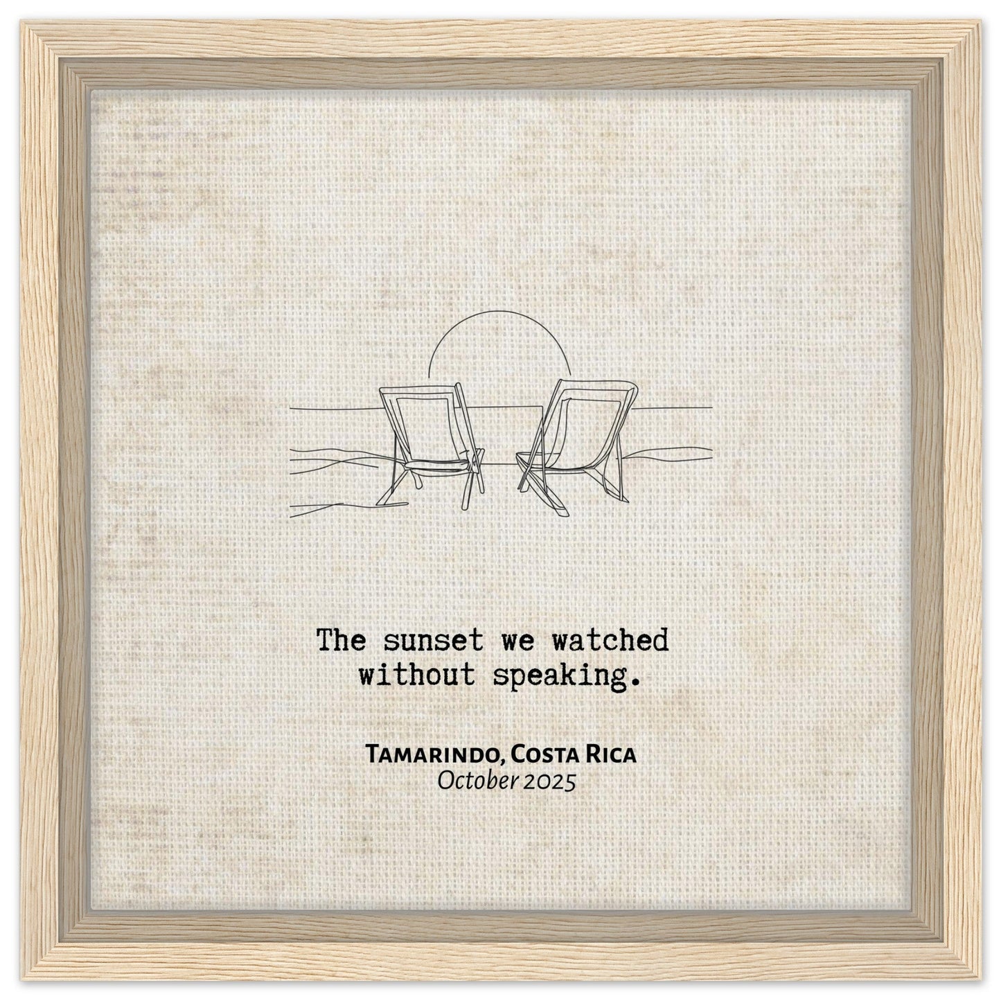 "The Sunset Without Speaking" - Personalized Travel Micro Memory Framed Canvas - Out of Office Outfitters - Print Material