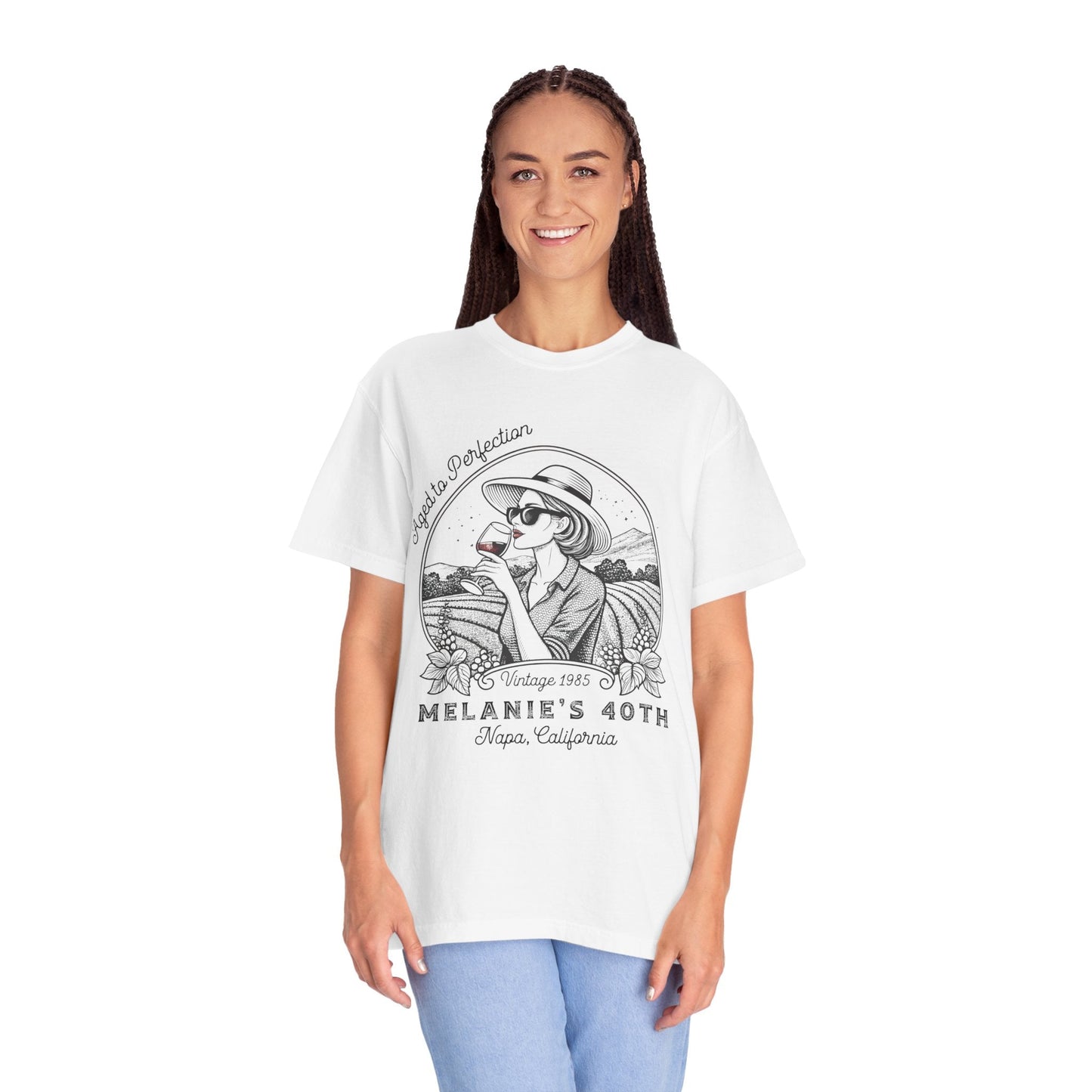 Wine Vintage Aged to Perfection Personalized Birthday T-Shirt - Out of Office Outfitters - T-Shirt