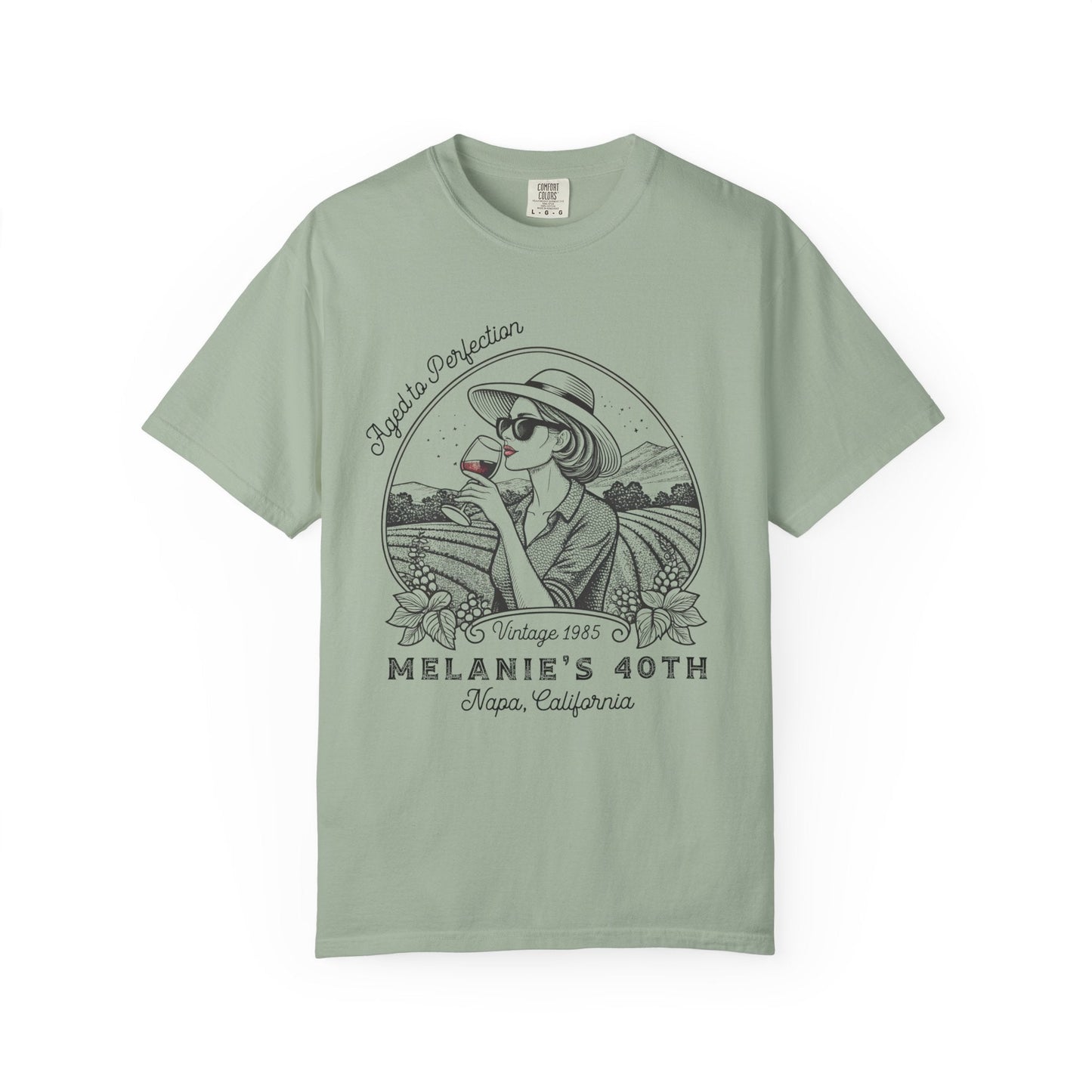 Wine Vintage Aged to Perfection Personalized Birthday T-Shirt - Out of Office Outfitters - T-Shirt