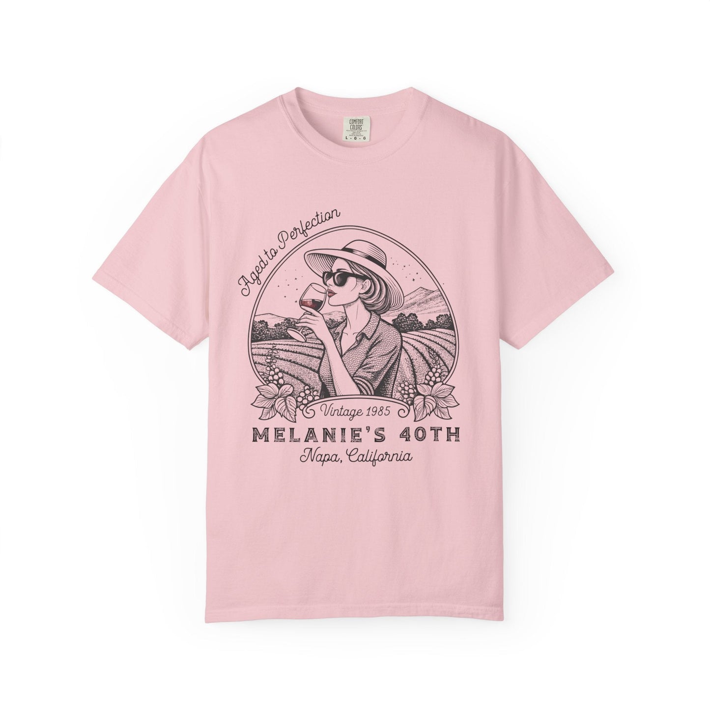 Wine Vintage Aged to Perfection Personalized Birthday T-Shirt - Out of Office Outfitters - T-Shirt