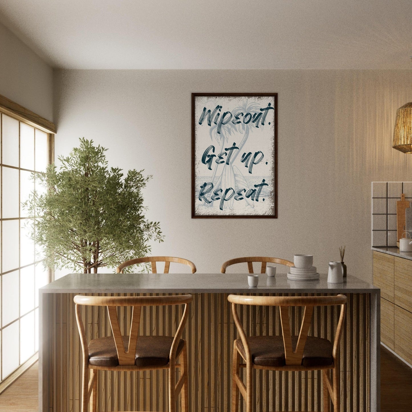 Wipeout. Get Up. Repeat. Framed Canvas - Out of Office Outfitters - Print Material