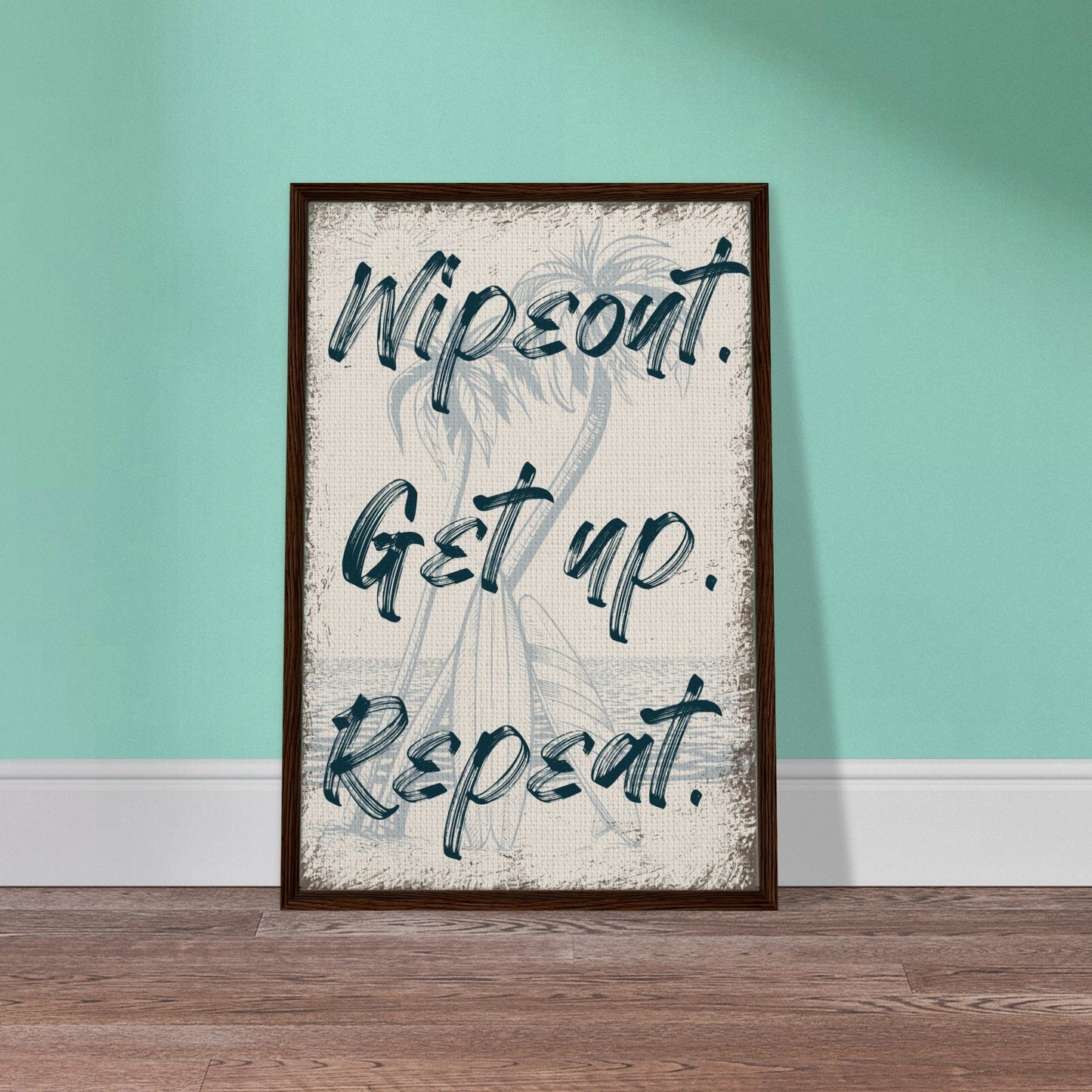 Wipeout. Get Up. Repeat. Framed Canvas - Out of Office Outfitters - Print Material