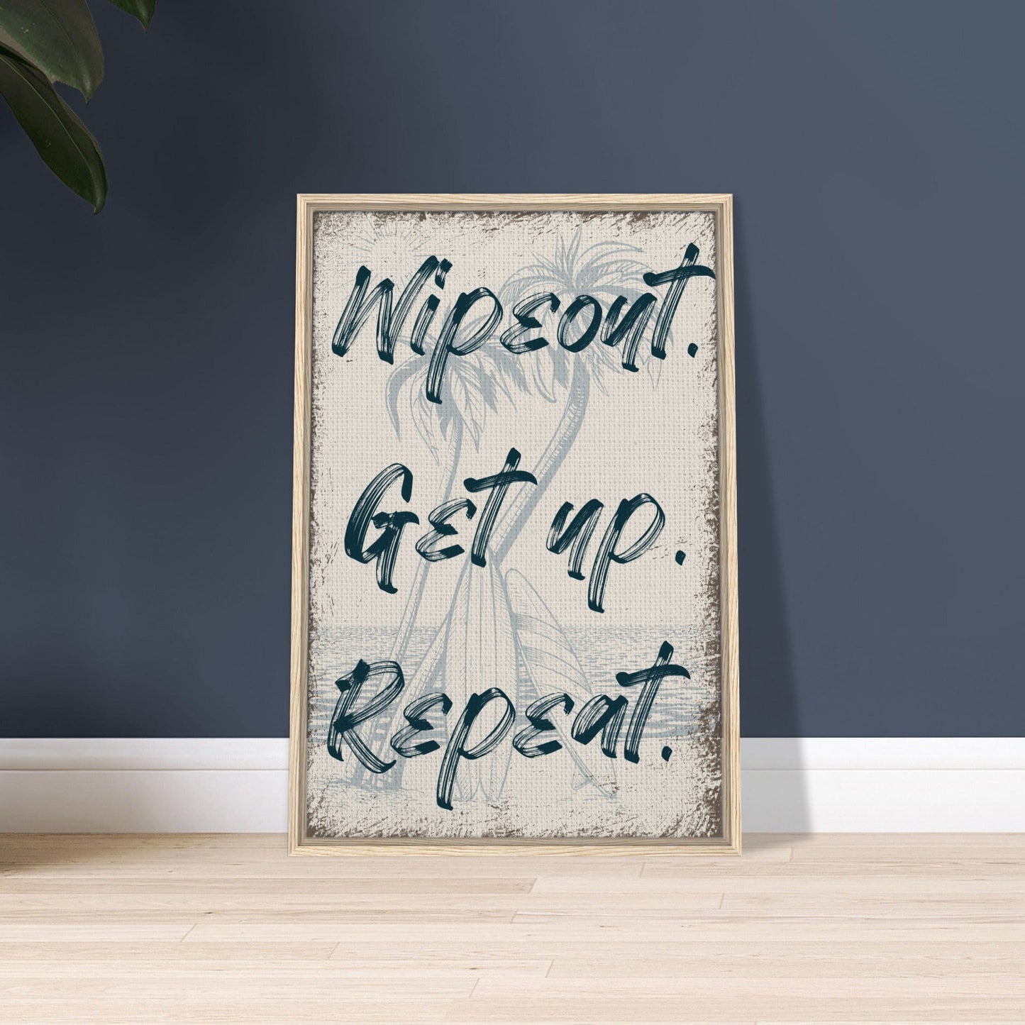 Wipeout. Get Up. Repeat. Framed Canvas - Out of Office Outfitters - Print Material