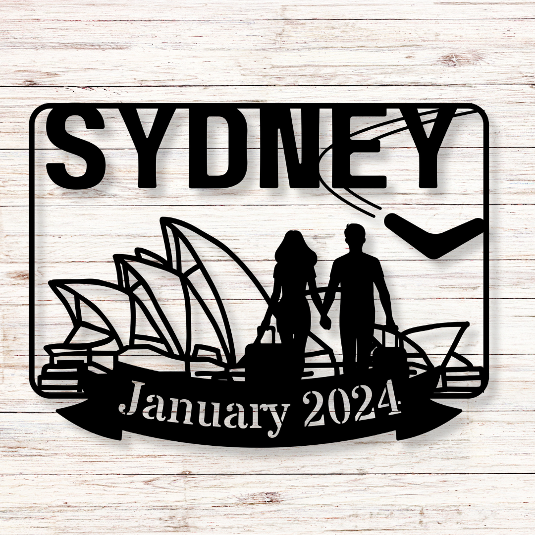 Sydney Travel Poster Metal Wall Art