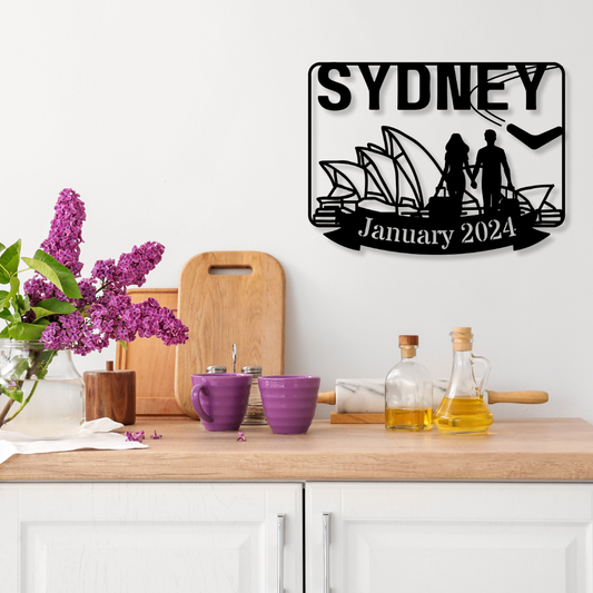 Sydney Travel Poster Metal Wall Art