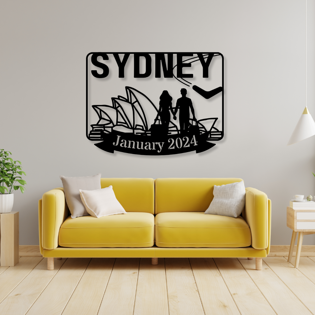 Sydney Travel Poster Metal Wall Art