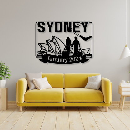 Sydney Travel Poster Metal Wall Art