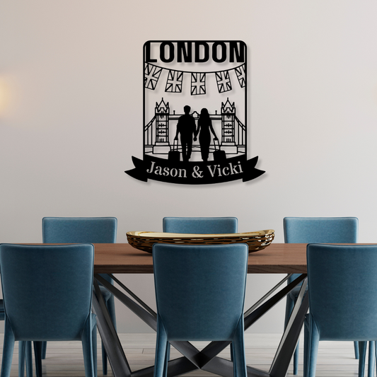 London Travel Poster Metal Wall Art