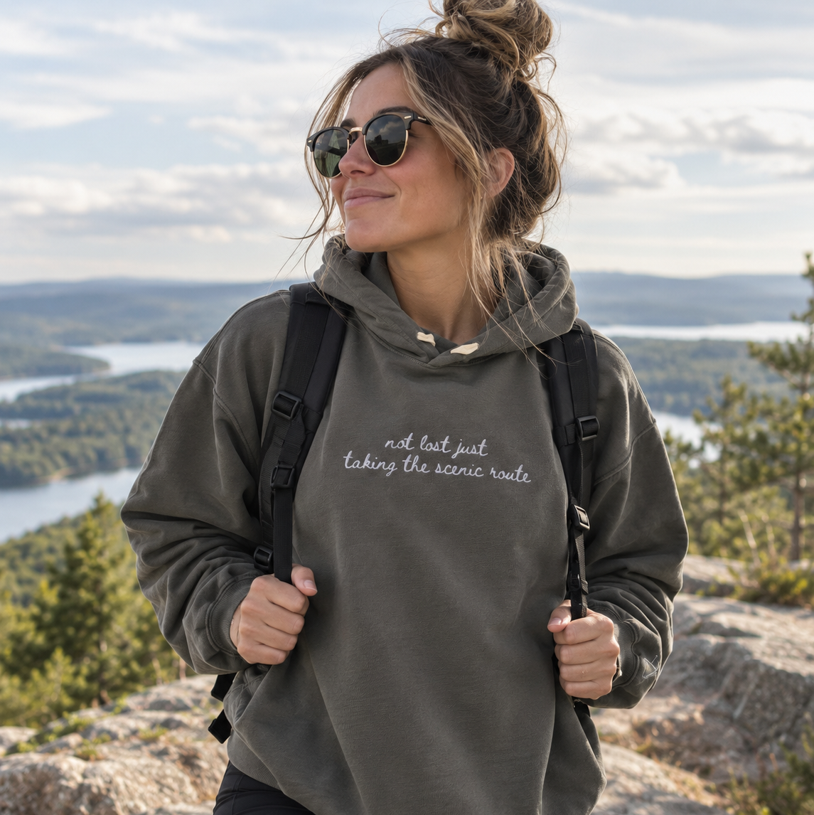 "Not Lost Just Taking the Scenic Route" Personalized Travel Truths Hoodie