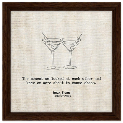 "About to Cause Chaos" - Personalized Travel Micro Memory Framed Canvas - Out of Office Outfitters - Print Material