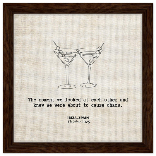 "About to Cause Chaos" - Personalized Travel Micro Memory Framed Canvas - Out of Office Outfitters - Print Material