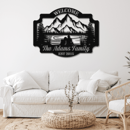 Adventure Couple Welcome Sign - Out of Office Outfitters - Die - Cut Sign