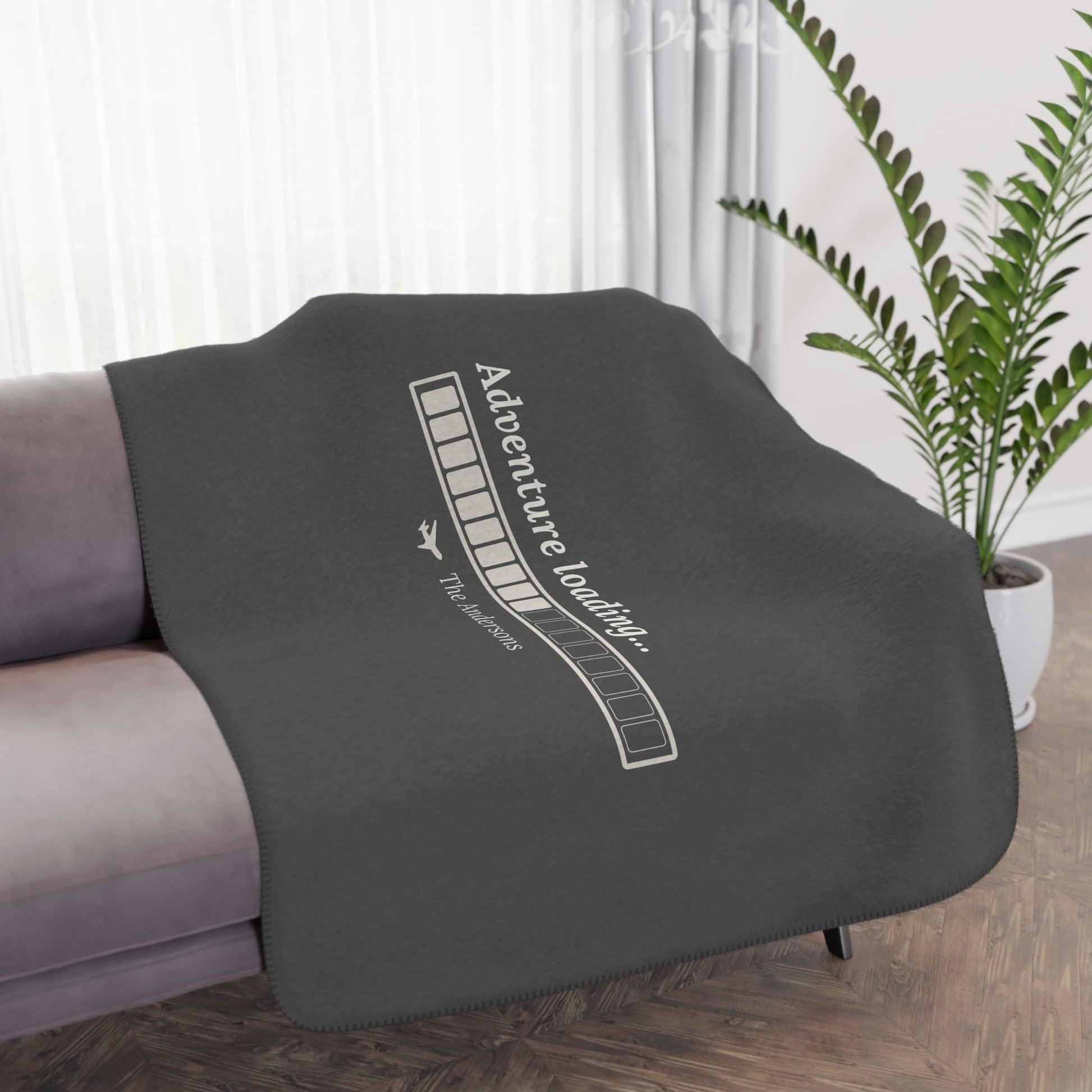 Adventure Loading... Blanket - Warm Sherpa Travel Throw - Out of Office Outfitters - Home Decor