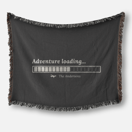 Adventure Loading... Blanket - Woven Keepsake Travel Memory Throw - Out of Office Outfitters - Home Decor