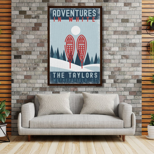 Adventures in White Framed Canvas - Out of Office Outfitters - Print Material