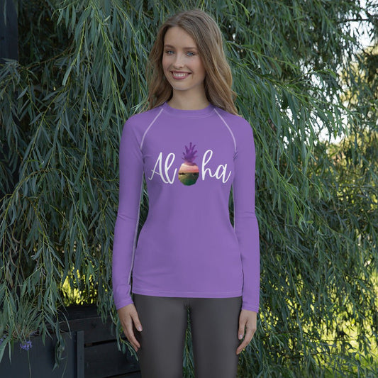 Aloha Rash Guard | Surfer Vibes Women's Swim Shirt - Out of Office Outfitters -