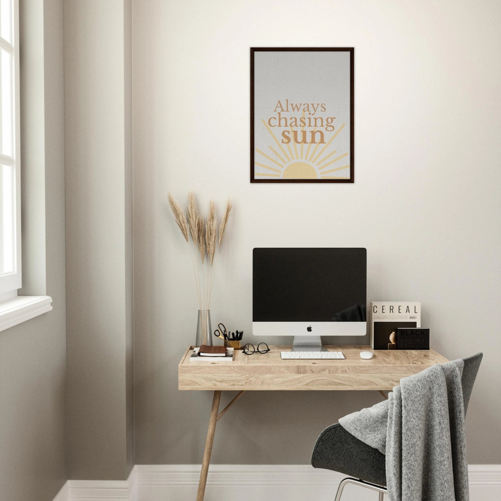 Always Chasing the Sun - Warm Minimal Canvas - Out of Office Outfitters - Print Material