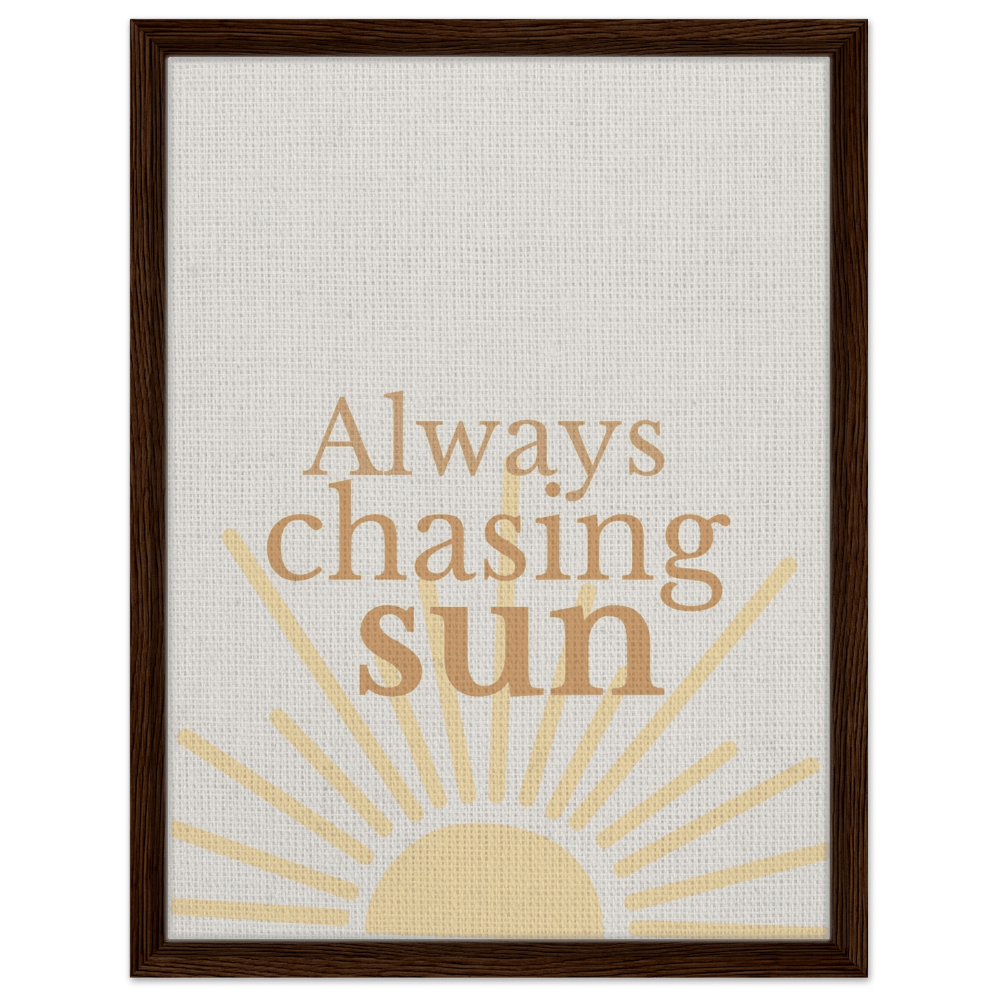 Always Chasing the Sun - Warm Minimal Canvas - Out of Office Outfitters - Print Material