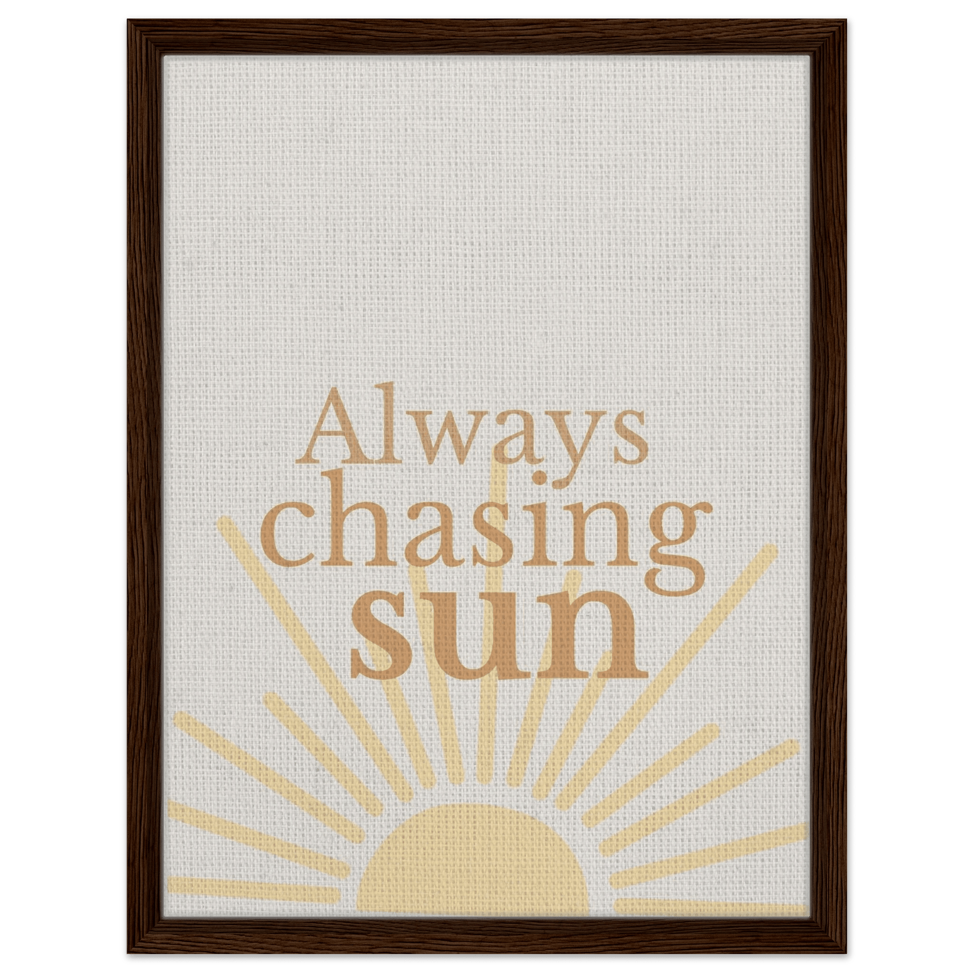 Always Chasing the Sun - Warm Minimal Canvas - Out of Office Outfitters - Print Material