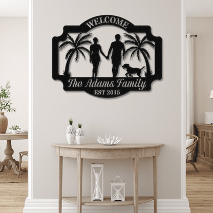 Beach Couple Welcome Sign - Out of Office Outfitters - Die - Cut Sign