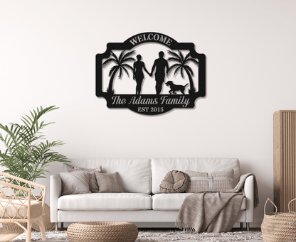 Beach Couple Welcome Sign - Out of Office Outfitters - Die - Cut Sign