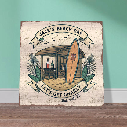 Beach Shack Brushed Aluminum Bar Sign - Out of Office Outfitters - Print Material