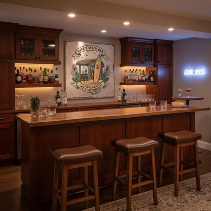 Beach Shack Brushed Aluminum Bar Sign - Out of Office Outfitters - Print Material