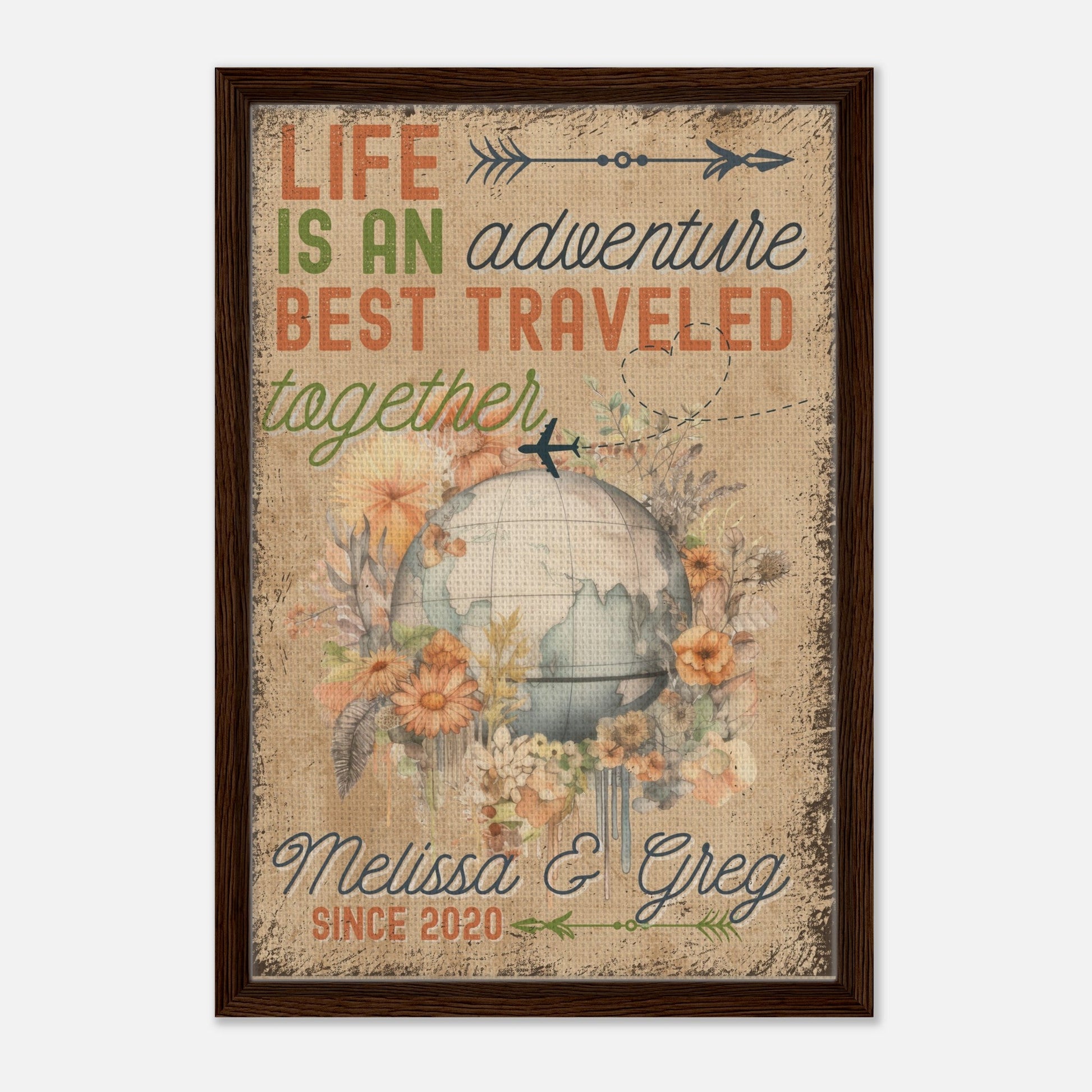 Best Traveled Together Framed Canvas - Out of Office Outfitters - Print Material