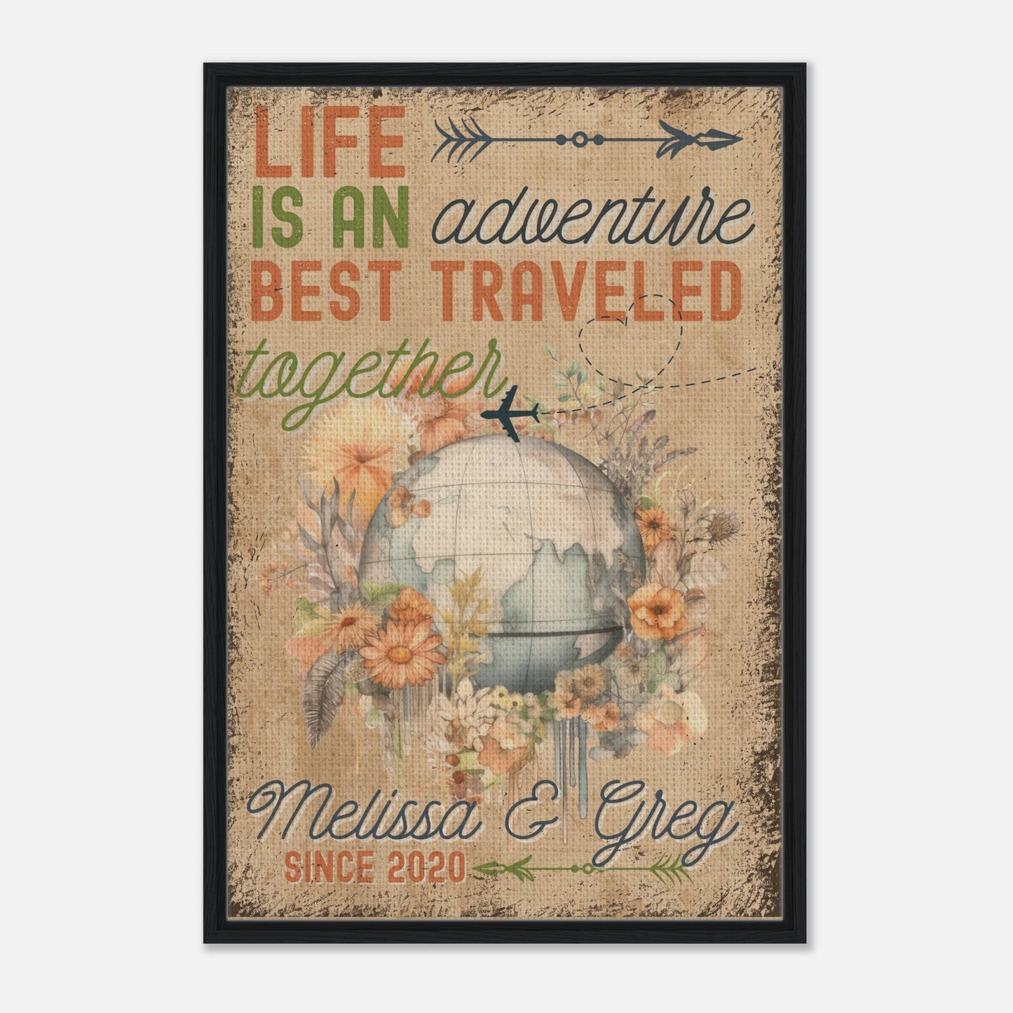 Best Traveled Together Framed Canvas - Out of Office Outfitters - Print Material