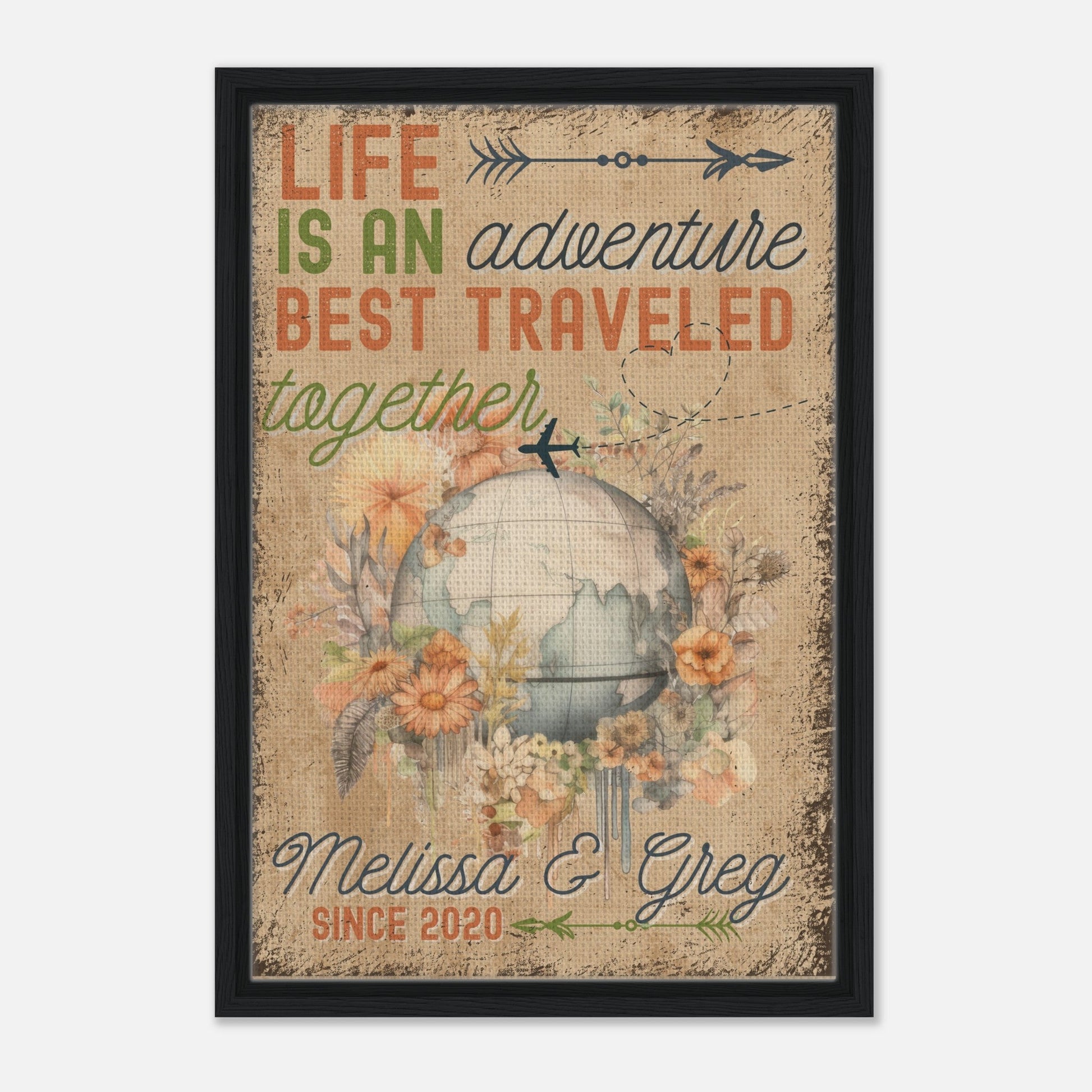 Best Traveled Together Framed Canvas - Out of Office Outfitters - Print Material