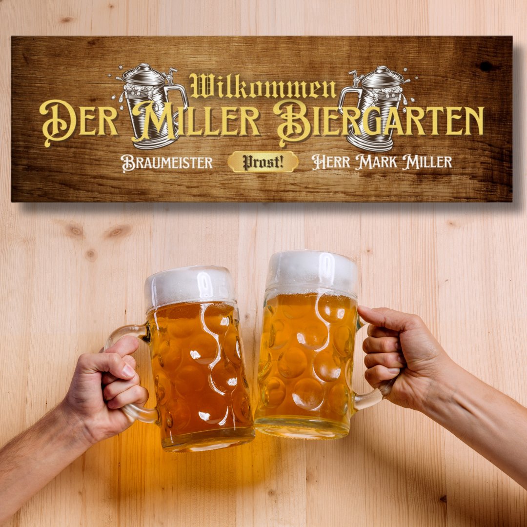 Biergarten Sign Canvas - Out of Office Outfitters - Print Material