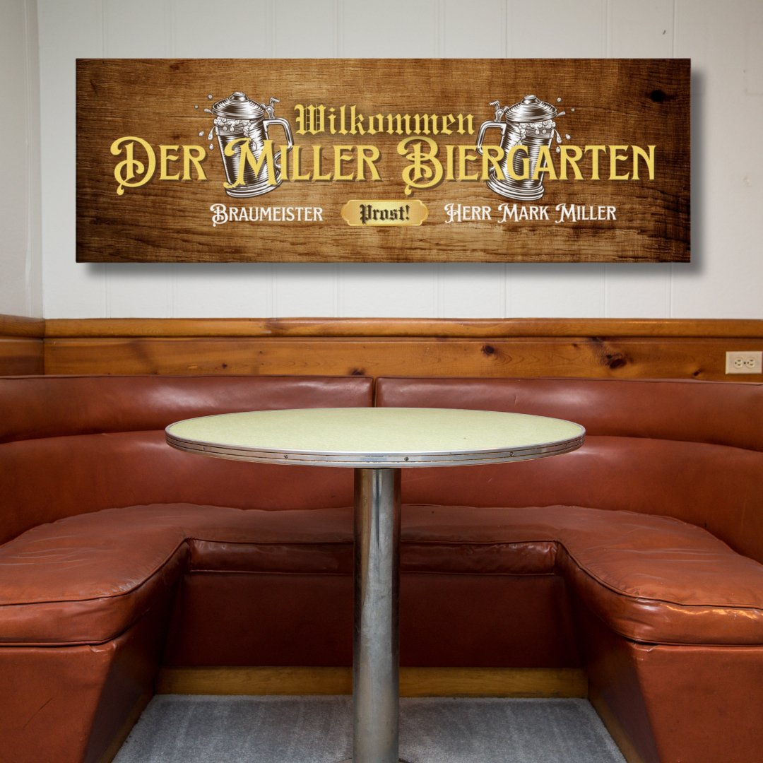 Biergarten Sign Canvas - Out of Office Outfitters - Print Material