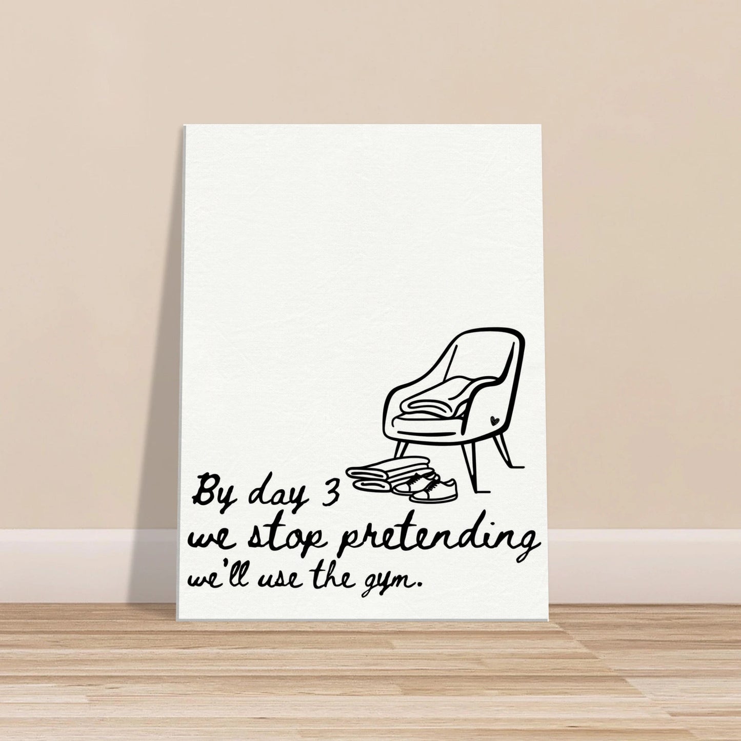 By Day 3 We Stop Pretending We'll Use the Gym - Travel Couple Art - Out of Office Outfitters - Print Material