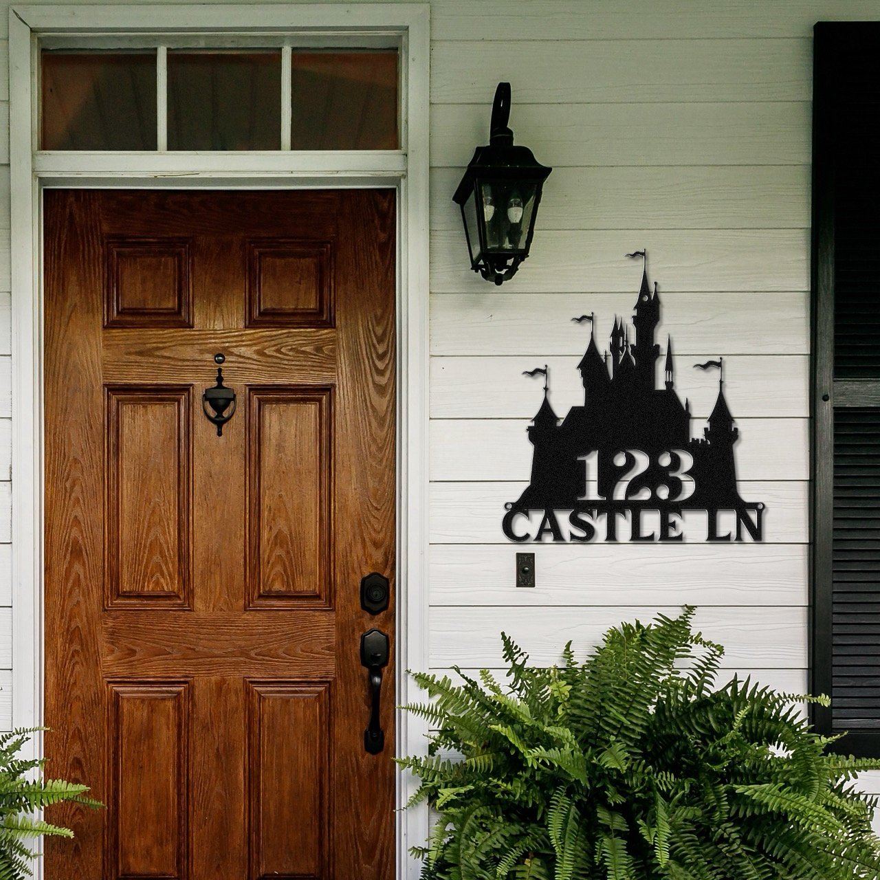 Castle Custom Metal Address Sign - Out of Office Outfitters - Die - Cut Sign