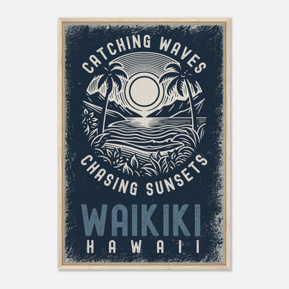 Catching Waves, Chasing Sunsets Framed Canvas - Out of Office Outfitters - Print Material