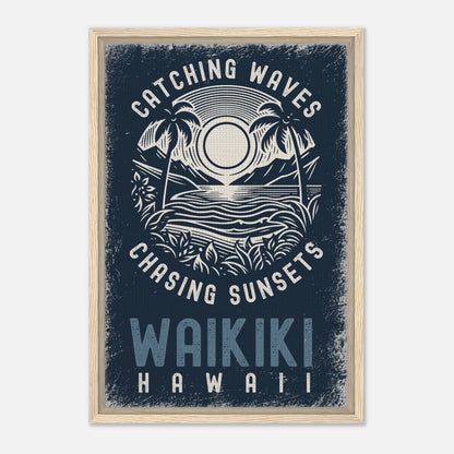 Catching Waves, Chasing Sunsets Framed Canvas - Out of Office Outfitters - Print Material