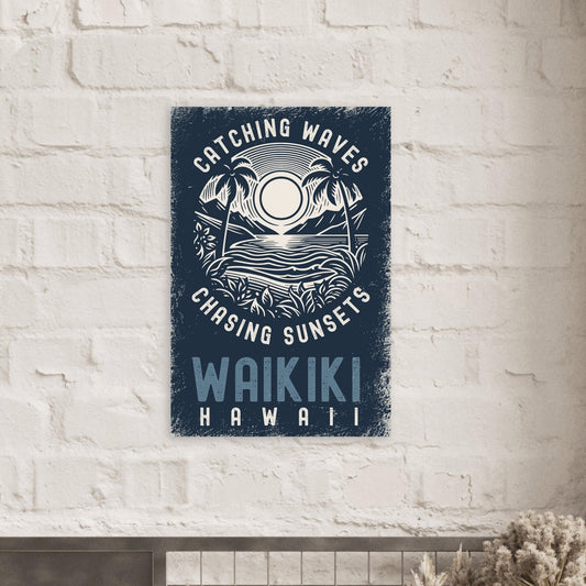 Catching Waves Chasing Sunsets Poster - Out of Office Outfitters - Print Material